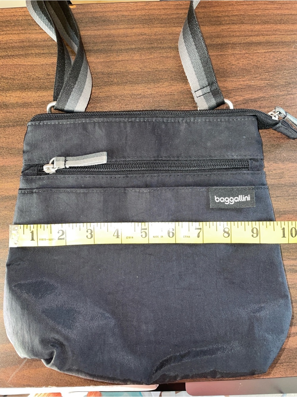 Baggallini Black Crossbody with Stripe Adjustable Strap - Picture 12 of 17